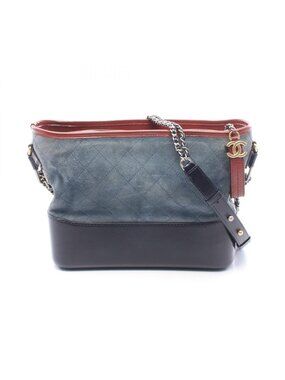 Chanel Shoulder Bag Gabrielle de Chanel Large Hobo Black Smoke Blue Suede
